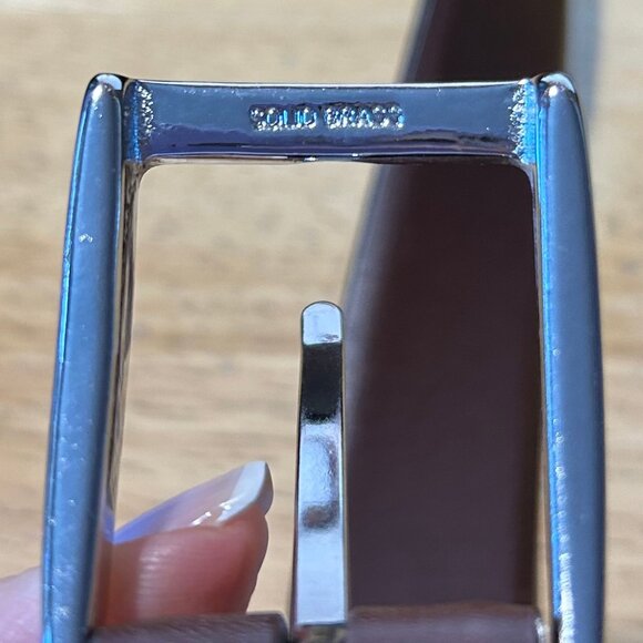 Mens Polo Ralph Lauren Dark Brown Brass Buckle 2110823-978 Leather Belt 36-90 * - Picture 7 of 11